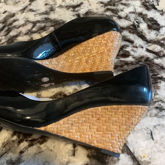 Franco Sarto cork wedge patent leather open toes. Brand‎ new .Retail 89 - Picture 5 of 6